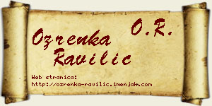 Ozrenka Ravilić vizit kartica